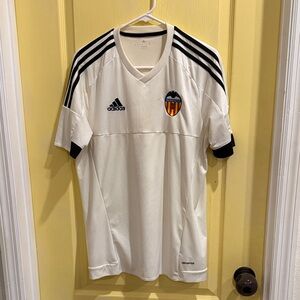 adidas White and Black Valencia CF Short Sleeve Jersey